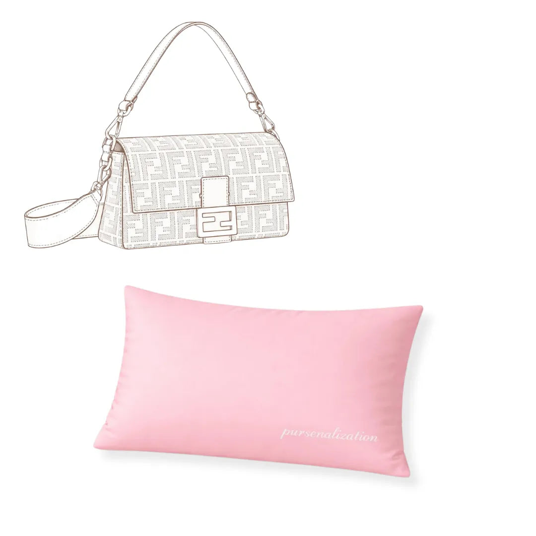 Bag Pillow — Satin & Microfiber Handbag Shaped Support for Baguette