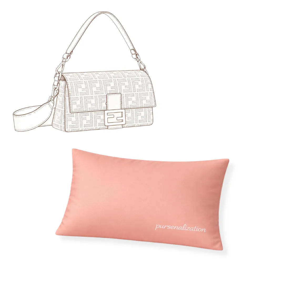 Bag Pillow — Satin & Microfiber Handbag Shaped Support for Baguette