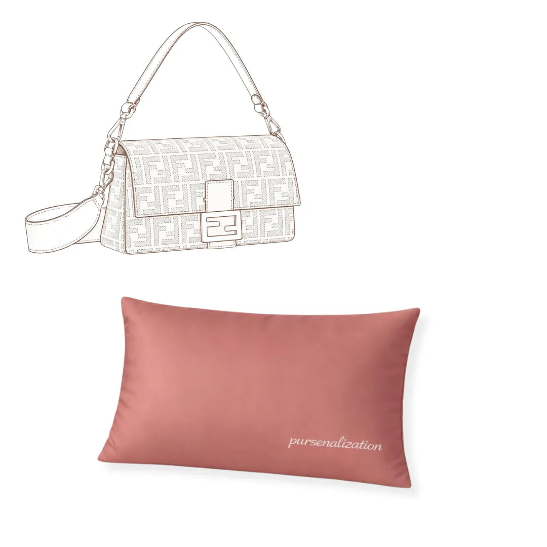 Bag Pillow — Satin & Microfiber Handbag Shaped Support for Baguette