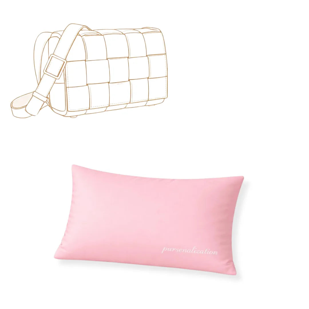 Bag Pillow — Satin & Microfiber Handbag Shaped Support for Cassette