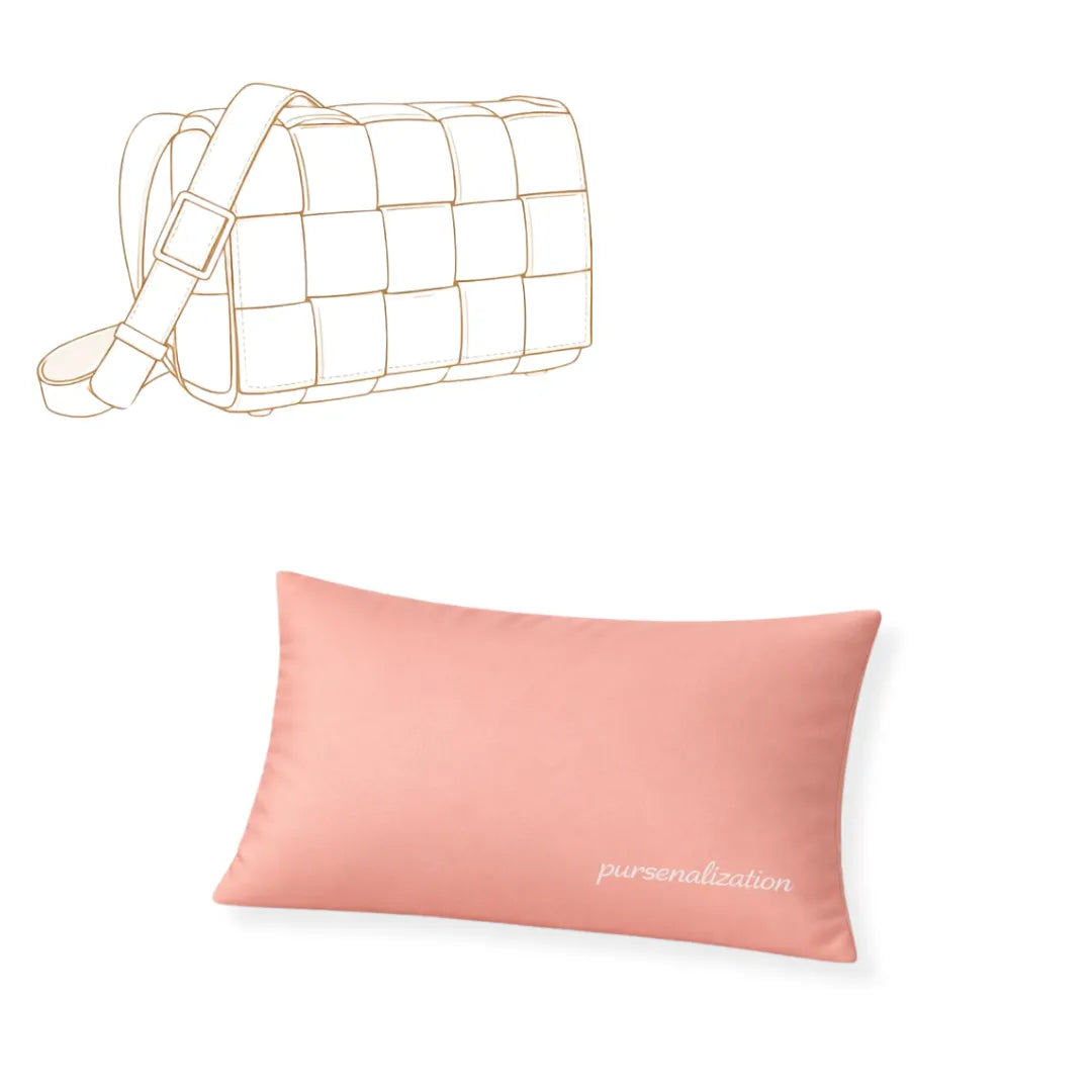 Bag Pillow — Satin & Microfiber Handbag Shaped Support for Cassette
