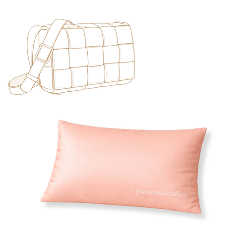 Bag Pillow — Satin & Microfiber Handbag Shaped Support for Cassette