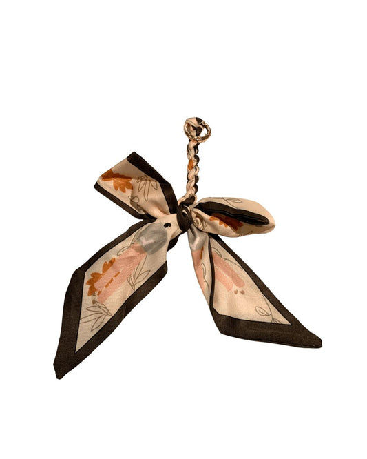 Scarf Bow Bag Charm with Braided Handle for Handbags