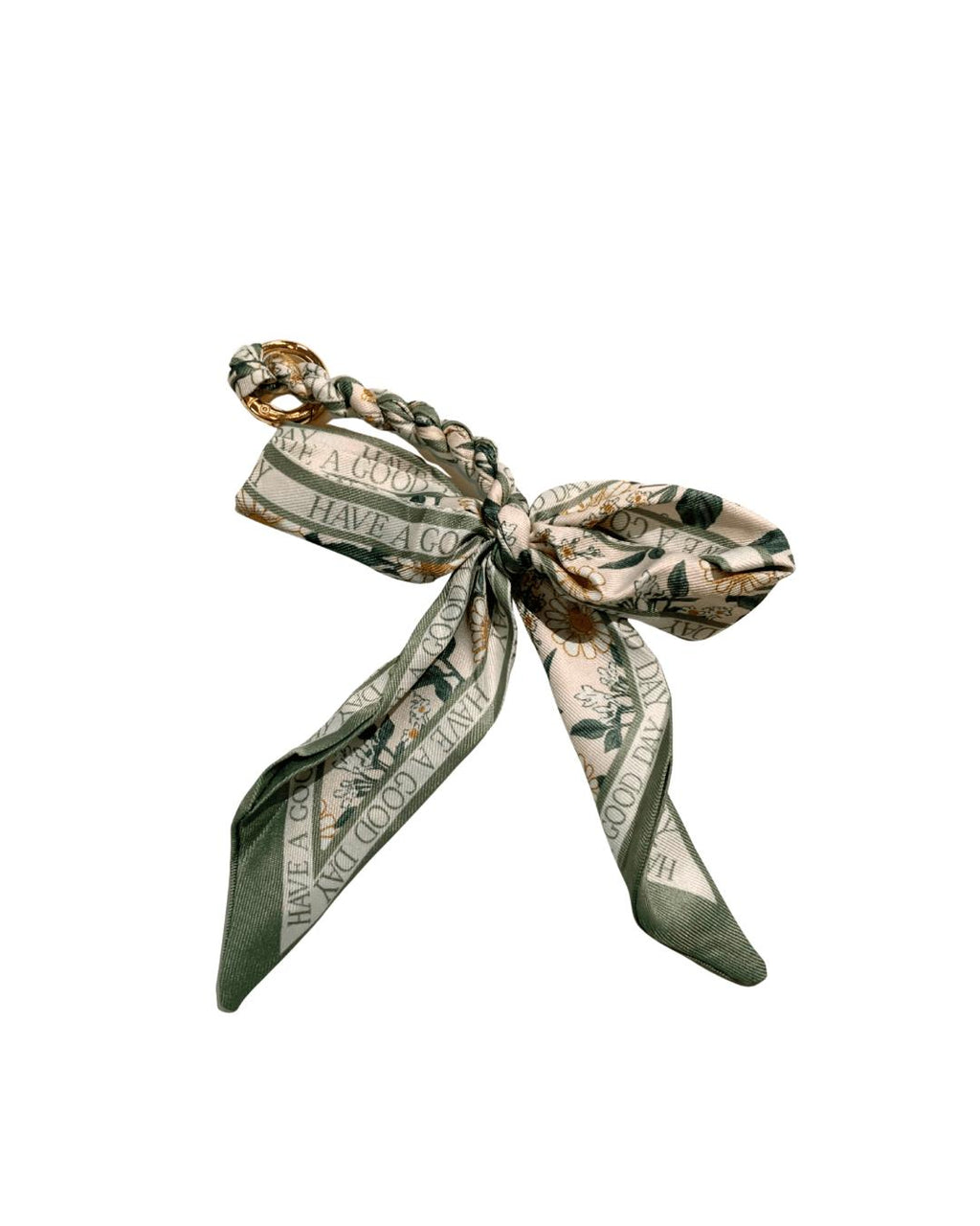 Scarf Bow Bag Charm with Braided Handle for Handbags